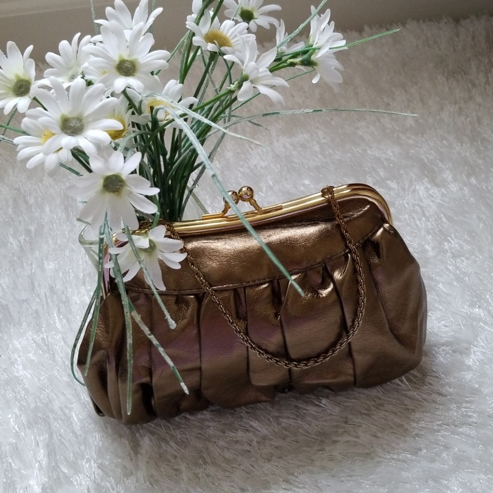 ⬇️ NWT La Regale bronze evening clutch mini bag